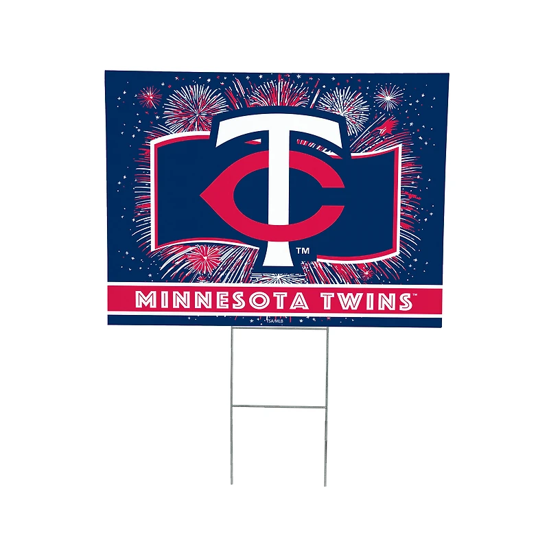 Minnesota Twins 24" x 18" Patriotic Fireworks Outdoor Yard Sign