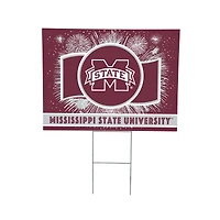 Mississippi State Bulldogs 24" x 18" Patriotic Fireworks Outdoor Yard Sign
