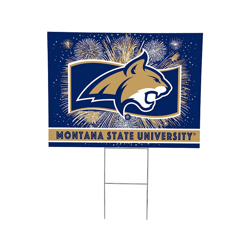 Montana State Bobcats 24" x 18" Patriotic Fireworks Outdoor Yard Sign