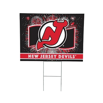 New Jersey Devils 24" x 18" Patriotic Fireworks Outdoor Yard Sign