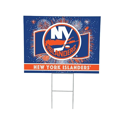 New York Islanders 24" x 18" Patriotic Fireworks Outdoor Yard Sign