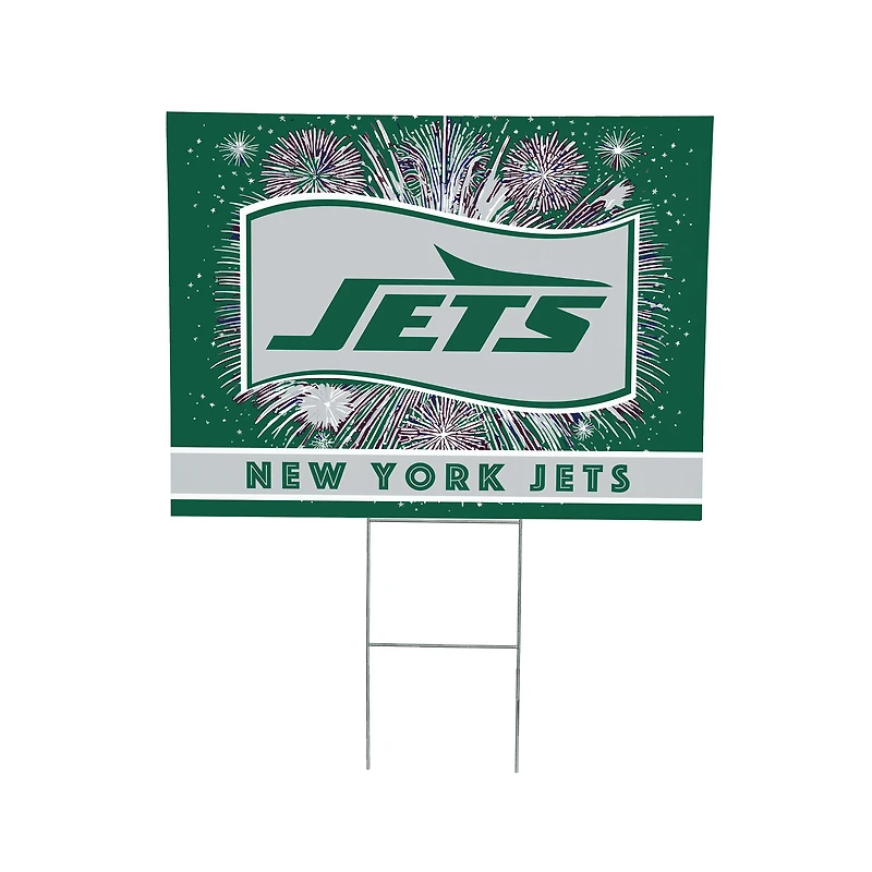 New York Jets 24" x 18" Patriotic Fireworks Outdoor Yard Sign