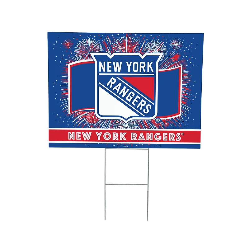 New York Rangers 24" x 18" Patriotic Fireworks Outdoor Yard Sign