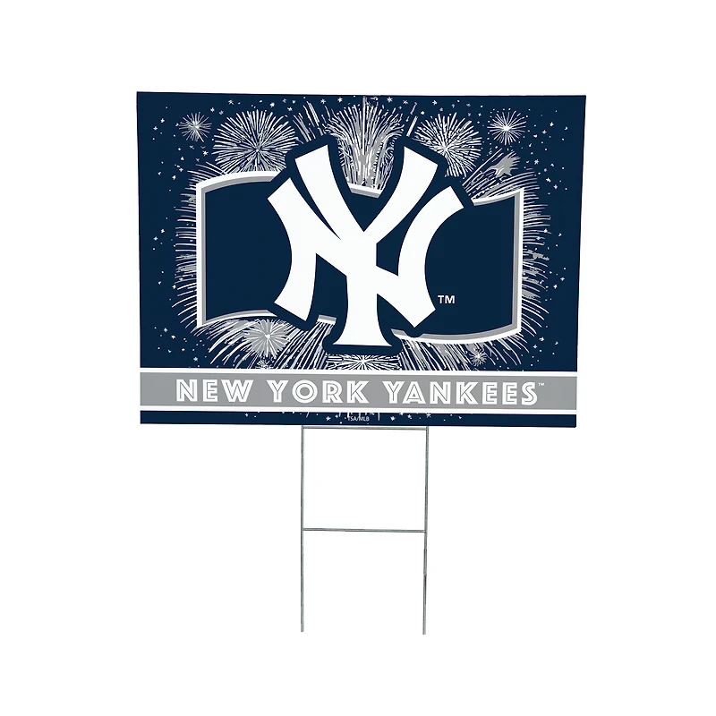 New York Yankees 24" x 18" Patriotic Fireworks Outdoor Yard Sign