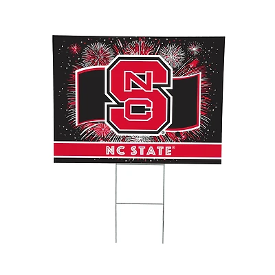 NC State Wolfpack 24" x 18" Patriotic Fireworks Outdoor Yard Sign