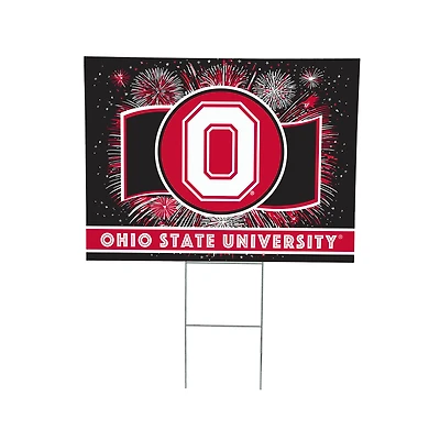 Ohio State Buckeyes 24" x 18" Patriotic Fireworks Outdoor Yard Sign