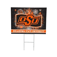 Oklahoma State Cowboys 24" x 18" Patriotic Fireworks Outdoor Yard Sign