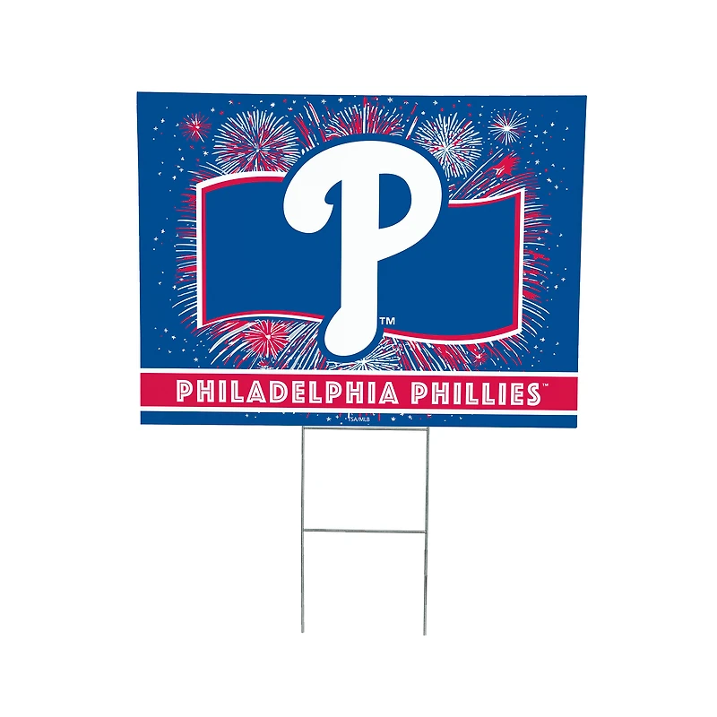 Philadelphia Phillies 24" x 18" Patriotic Fireworks Outdoor Yard Sign