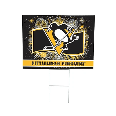Pittsburgh Penguins 24" x 18" Patriotic Fireworks Outdoor Yard Sign