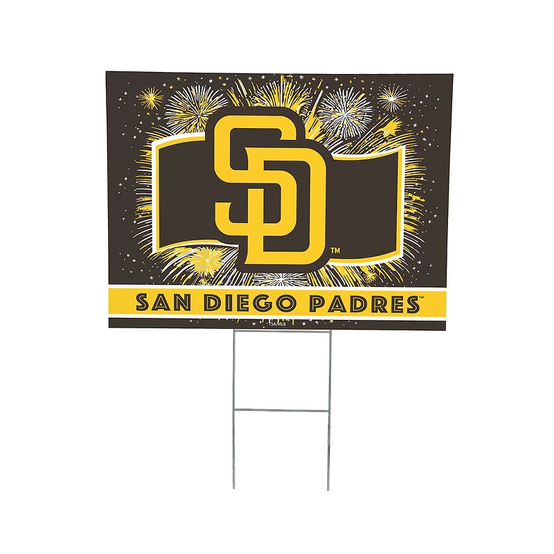 San Diego Padres 24" x 18" Patriotic Fireworks Outdoor Yard Sign