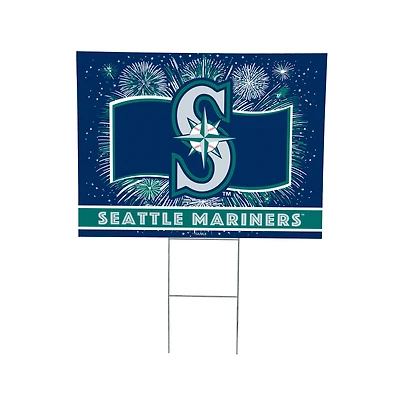 Seattle Mariners 24" x 18" Patriotic Fireworks Outdoor Yard Sign