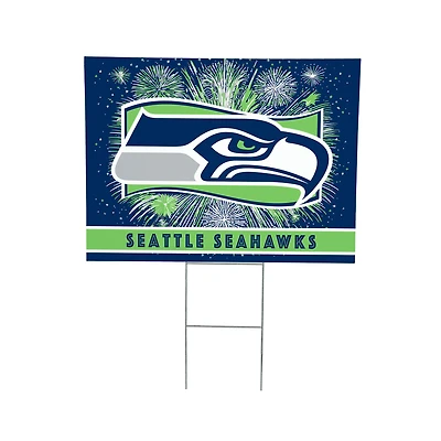 Seattle Seahawks 24" x 18" Patriotic Fireworks Outdoor Yard Sign