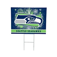 Seattle Seahawks 24" x 18" Patriotic Fireworks Outdoor Yard Sign
