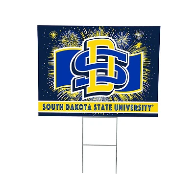 South Dakota State Jackrabbits 24" x 18" Patriotic Fireworks Outdoor Yard Sign