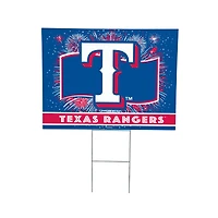 Texas Rangers 24" x 18" Patriotic Fireworks Outdoor Yard Sign