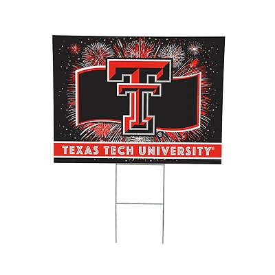 Texas Tech Red Raiders 24" x 18" Patriotic Fireworks Outdoor Yard Sign