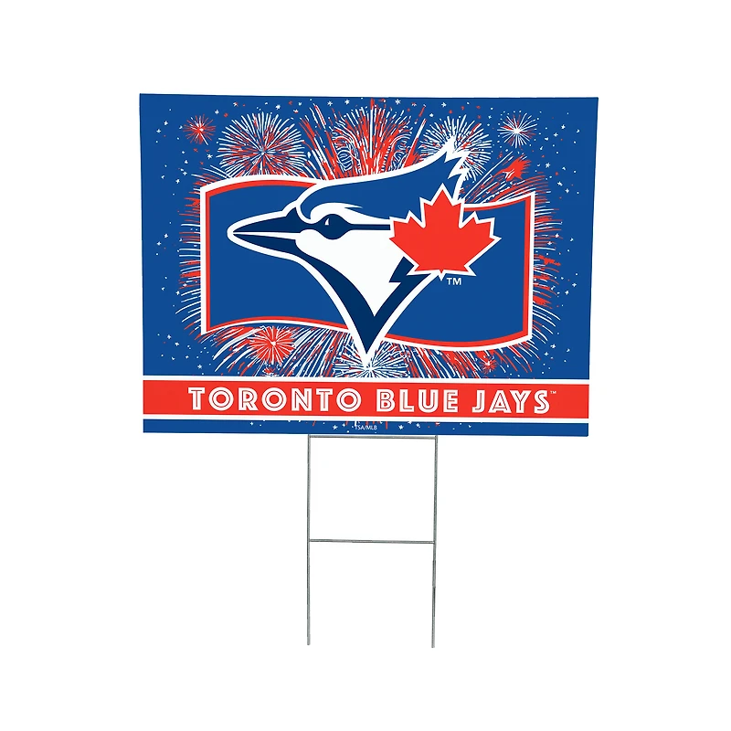 Toronto Blue Jays 24" x 18" Patriotic Fireworks Outdoor Yard Sign