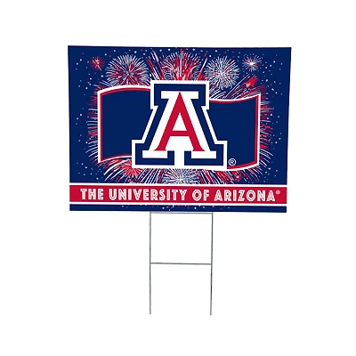 Arizona Wildcats 24" x 18" Patriotic Fireworks Outdoor Yard Sign