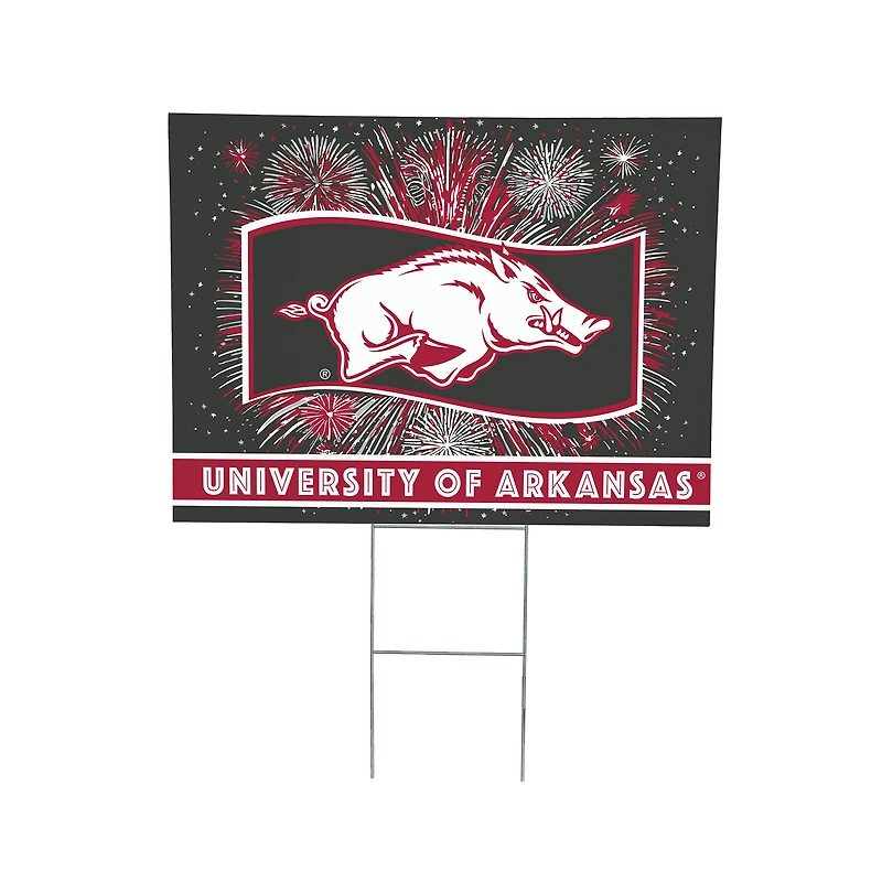 Arkansas Razorbacks 24" x 18" Patriotic Fireworks Outdoor Yard Sign