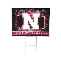 Nebraska Huskers 24" x 18" Patriotic Fireworks Outdoor Yard Sign