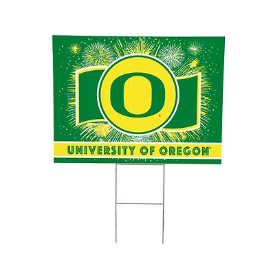 Oregon Ducks 24" x 18" Patriotic Fireworks Outdoor Yard Sign