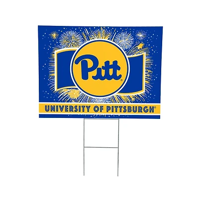 Pitt Panthers 24" x 18" Patriotic Fireworks Outdoor Yard Sign