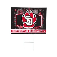 South Dakota Coyotes 24" x 18" Patriotic Fireworks Outdoor Yard Sign