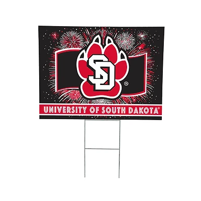 South Dakota Coyotes 24" x 18" Patriotic Fireworks Outdoor Yard Sign