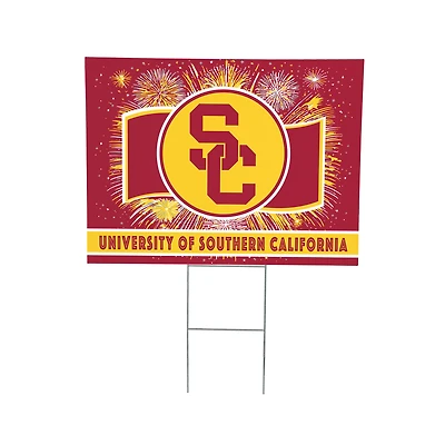 USC Trojans 24" x 18" Patriotic Fireworks Outdoor Yard Sign