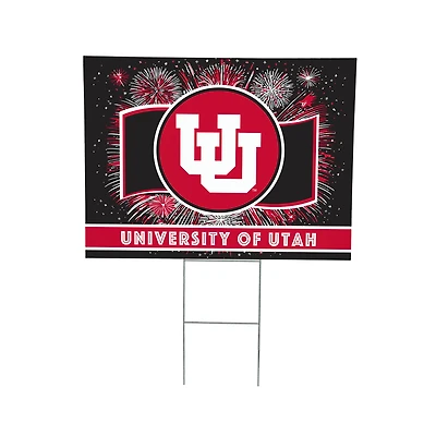Utah Utes 24" x 18" Patriotic Fireworks Outdoor Yard Sign