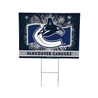 Vancouver Canucks 24" x 18" Patriotic Fireworks Outdoor Yard Sign