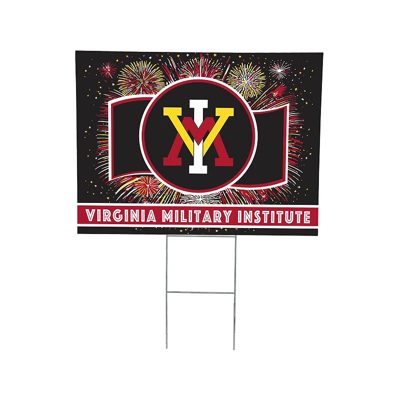 Virginia Military Institute Keydets 24" x 18" Patriotic Fireworks Outdoor Yard Sign