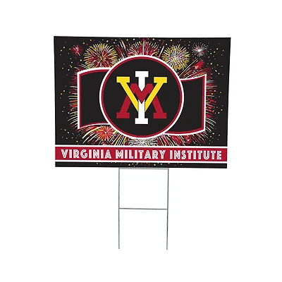 Virginia Military Institute Keydets 24" x 18" Patriotic Fireworks Outdoor Yard Sign