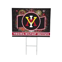 Virginia Military Institute Keydets 24" x 18" Patriotic Fireworks Outdoor Yard Sign
