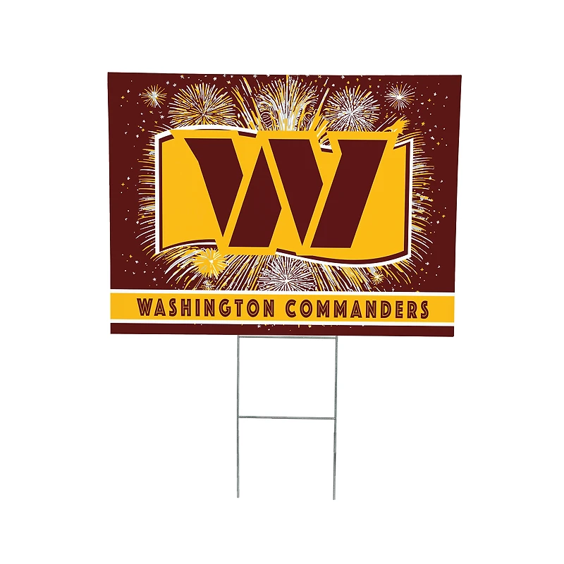 Washington Commanders 24" x 18" Patriotic Fireworks Outdoor Yard Sign