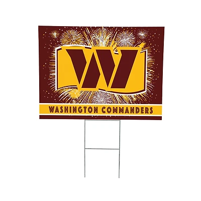 Washington Commanders 24" x 18" Patriotic Fireworks Outdoor Yard Sign