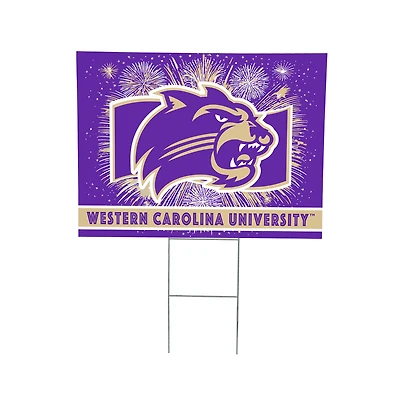 Western Carolina Catamounts 24" x 18" Patriotic Fireworks Outdoor Yard Sign