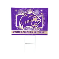 Western Carolina Catamounts 24" x 18" Patriotic Fireworks Outdoor Yard Sign