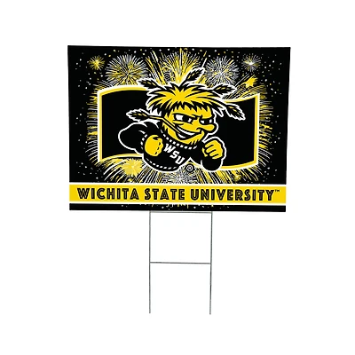 Wichita State Shockers 24" x 18" Patriotic Fireworks Outdoor Yard Sign