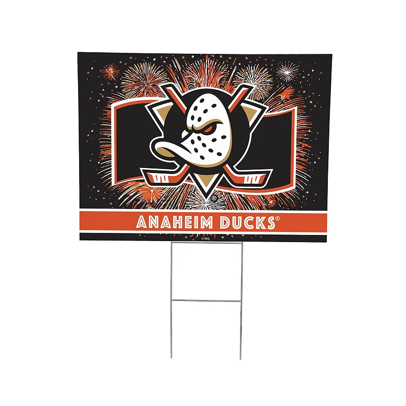 Anaheim Ducks 24" x 18" Patriotic Fireworks Outdoor Yard Sign