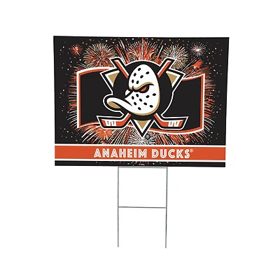 Anaheim Ducks 24" x 18" Patriotic Fireworks Outdoor Yard Sign