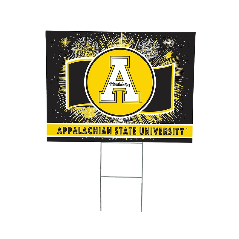 Appalachian State Mountaineers 24" x 18" Patriotic Fireworks Outdoor Yard Sign
