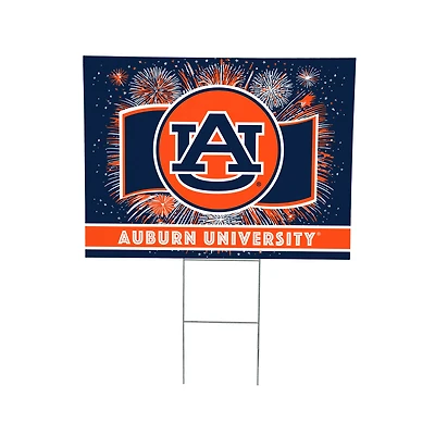 Auburn Tigers 24" x 18" Patriotic Fireworks Outdoor Yard Sign