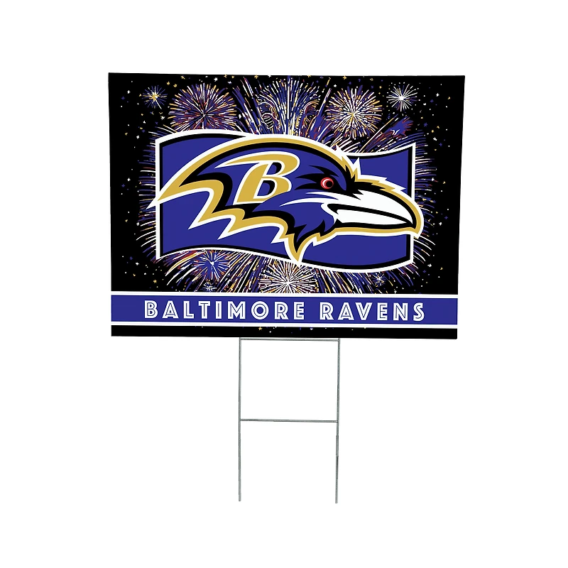Baltimore Ravens 24" x 18" Patriotic Fireworks Outdoor Yard Sign