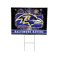 Baltimore Ravens 24" x 18" Patriotic Fireworks Outdoor Yard Sign