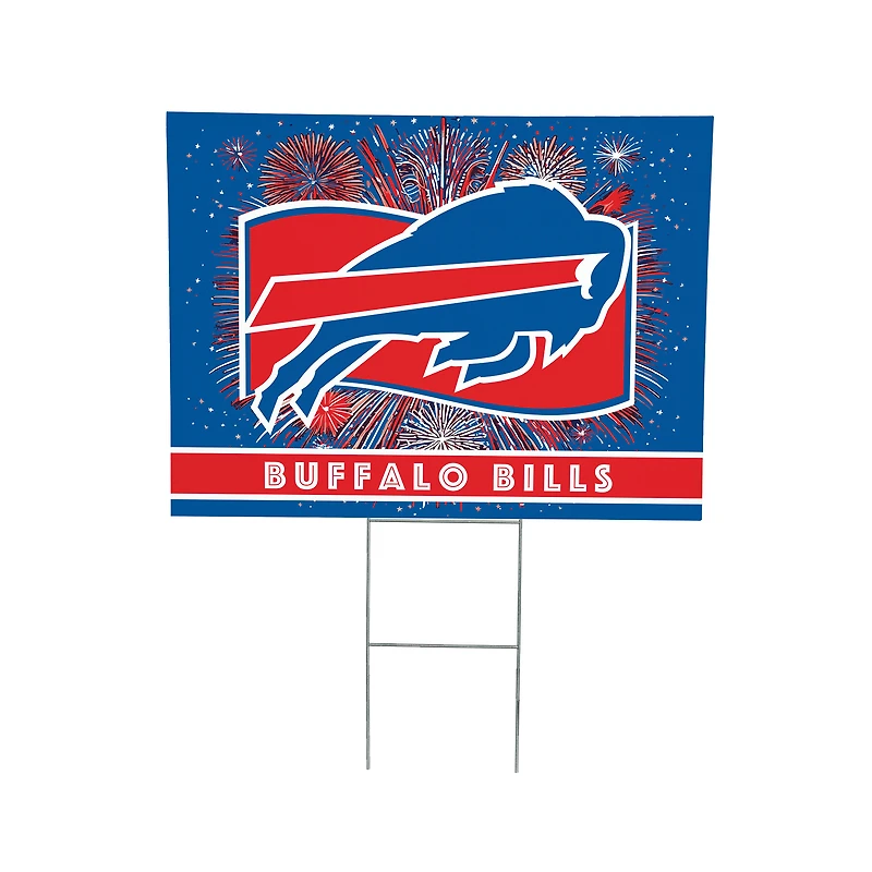 Buffalo Bills 24" x 18" Patriotic Fireworks Outdoor Yard Sign