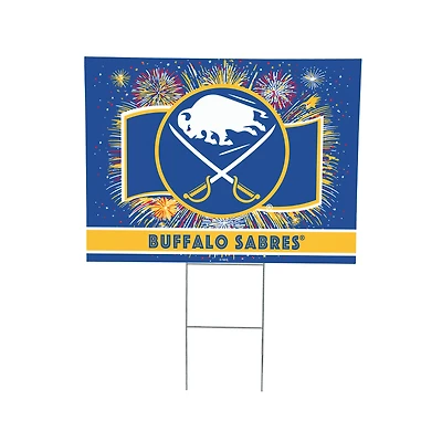 Buffalo Sabres 24" x 18" Patriotic Fireworks Outdoor Yard Sign