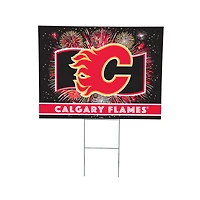 Calgary Flames 24" x 18" Patriotic Fireworks Outdoor Yard Sign