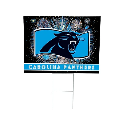Carolina Panthers 24" x 18" Patriotic Fireworks Outdoor Yard Sign