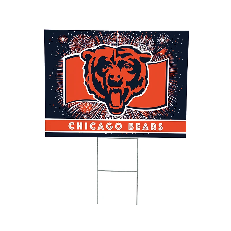 Chicago Bears 24" x 18" Patriotic Fireworks Outdoor Yard Sign